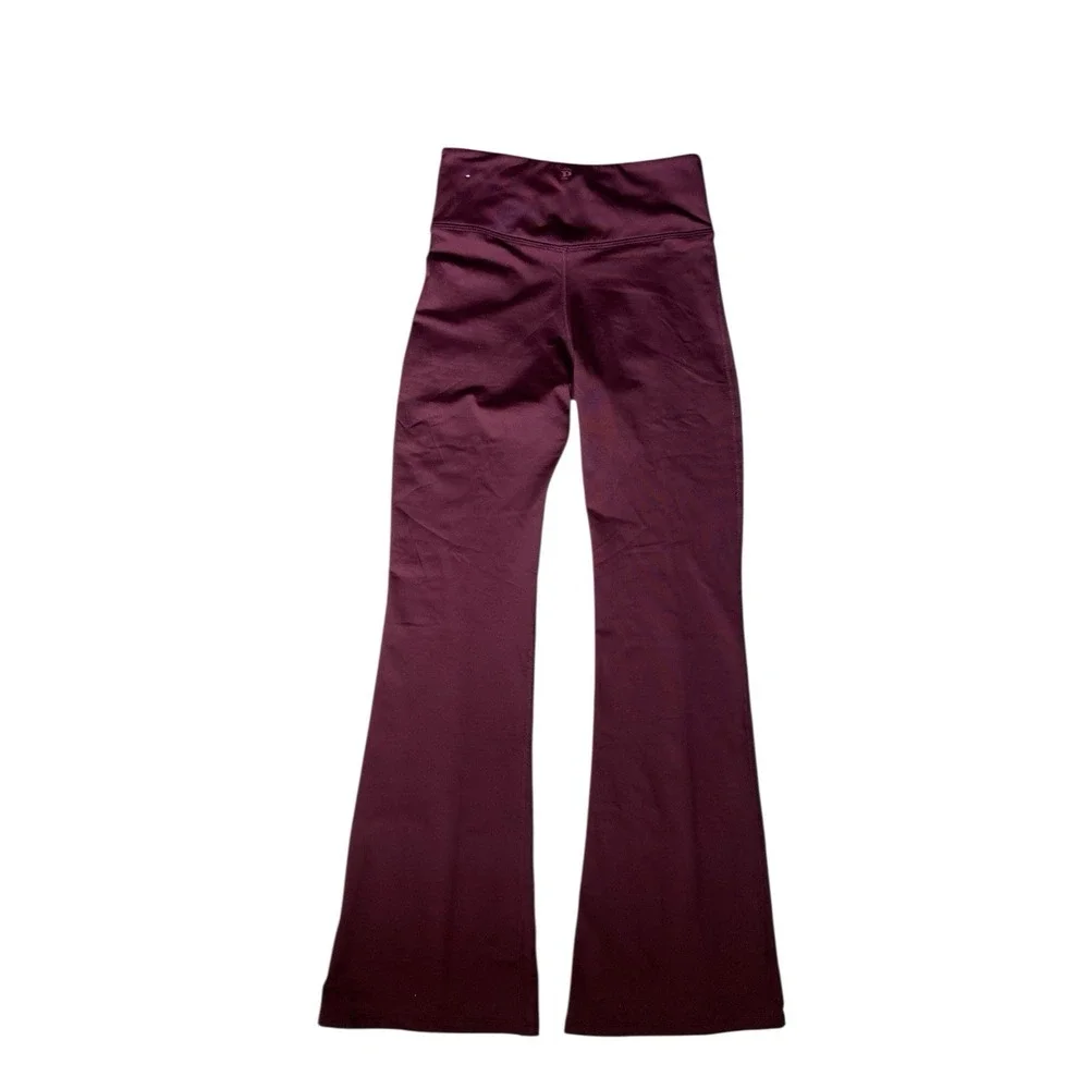PINK Victorias Secret Winter Performance Flare Leggings Size S Burgundy Y2K Yoga